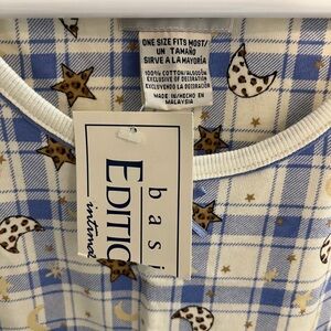 Basic Editions Blue and White Plaid Pajama Set